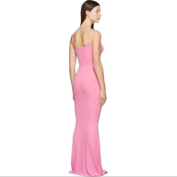 SKIMS | Dresses | Skims Bubblegum Pink Lounge Ribbed Long Slip Dress | Poshmark